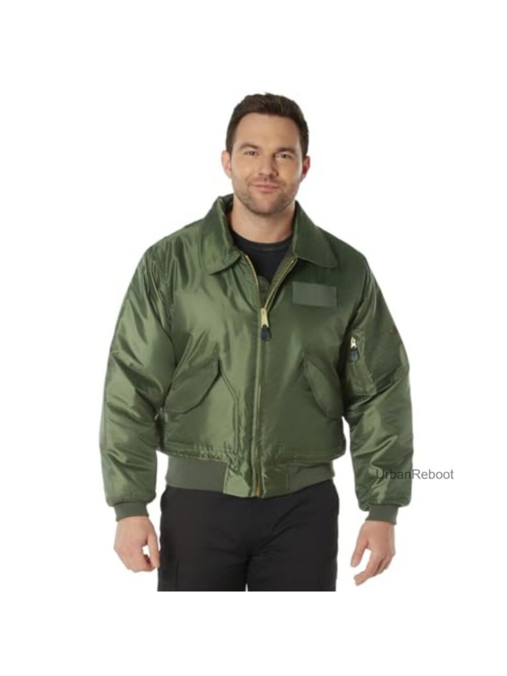 Nylon Flight Bomber Jacket Water-Repellent Quilted Lined Military Outerwear